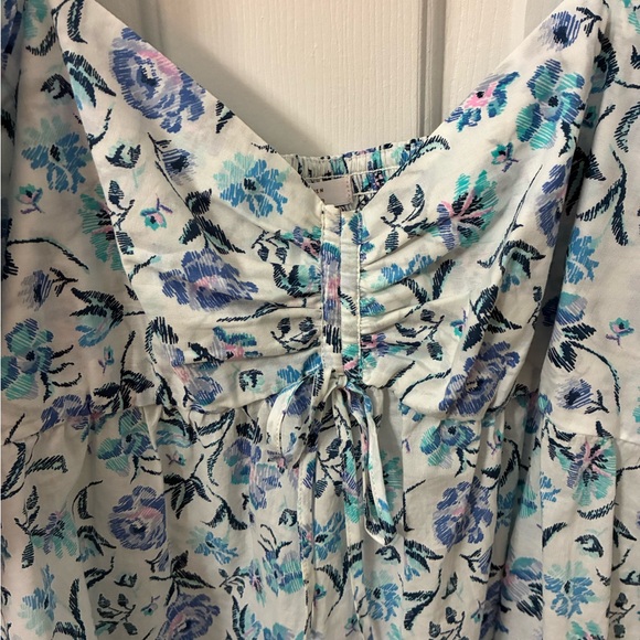LC Lauren Conrad Blue Floral Blouse - Picture 4 of 5